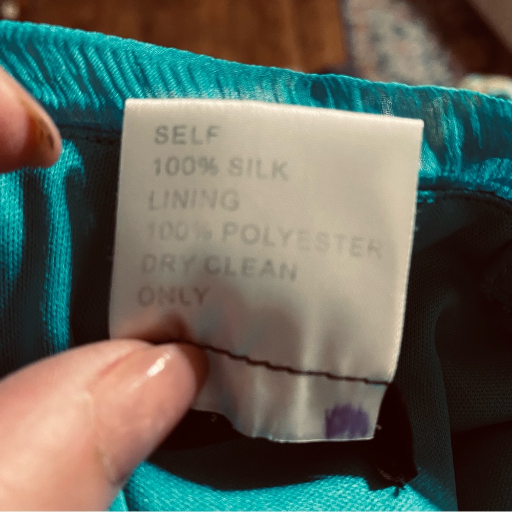Tadashi Shoji Teal Silk Off Shoulder Cocktail Dress Sz 2 Pleated Bodycon Sheath - Picture 13 of 15
